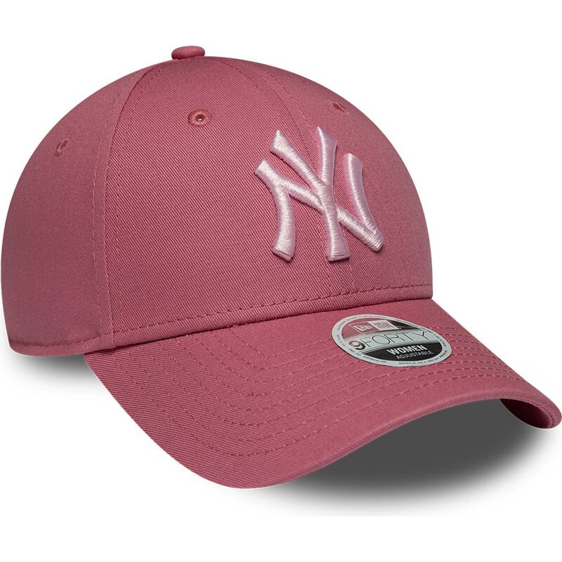 bone-curvo-rosa-ajustavel-para-mulheres-com-logo-rosa-9forty-league-essential-cas-da-new-york-yankees-mlb-da-new-era