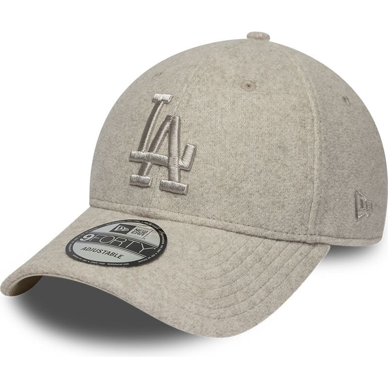 bone-curvo-bege-snapback-com-logo-bege-9forty-winter-da-los-angeles-dodgers-mlb-da-new-era
