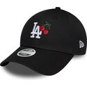 bone-curvo-preto-ajustavel-para-mulheres-9forty-fruit-icon-cherry-da-los-angeles-dodgers-mlb-da-new-era