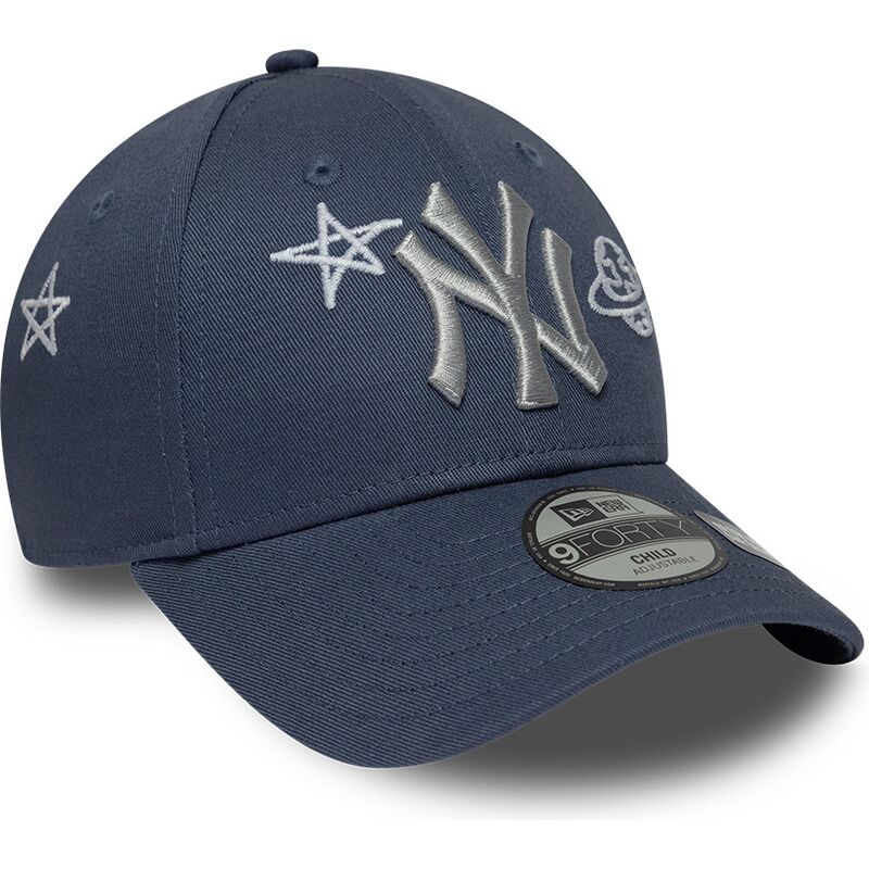 bone-curvo-azul-ajustavel-para-crianca-9forty-space-glow-in-the-dark-da-new-york-yankees-mlb-da-new-era