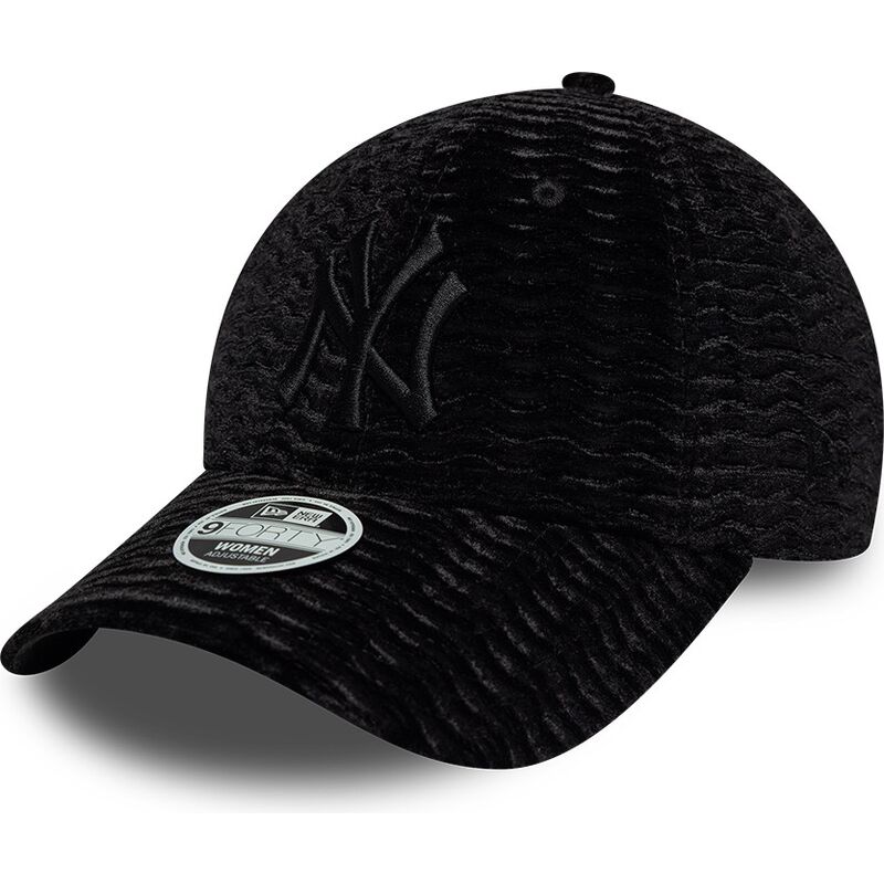 bone-curvo-preto-ajustavel-para-mulheres-com-logo-preto-9forty-velour-da-new-york-yankees-mlb-da-new-era bone-curvo-preto-ajustavel-para-mulheres-com-logo-preto-9forty-velour-da-new-york-yankees-mlb-da-new-era