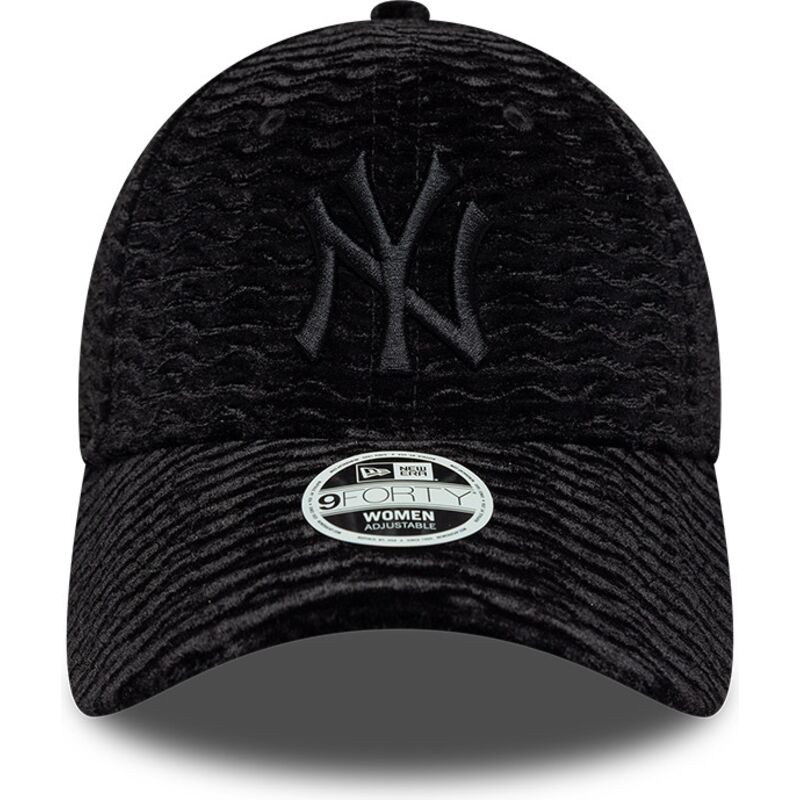 bone-curvo-preto-ajustavel-para-mulheres-com-logo-preto-9forty-velour-da-new-york-yankees-mlb-da-new-era bone-curvo-preto-ajustavel-para-mulheres-com-logo-preto-9forty-velour-da-new-york-yankees-mlb-da-new-era
