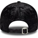 bone-curvo-preto-ajustavel-para-mulheres-com-logo-preto-9forty-pattern-velour-da-new-york-yankees-mlb-da-new-era