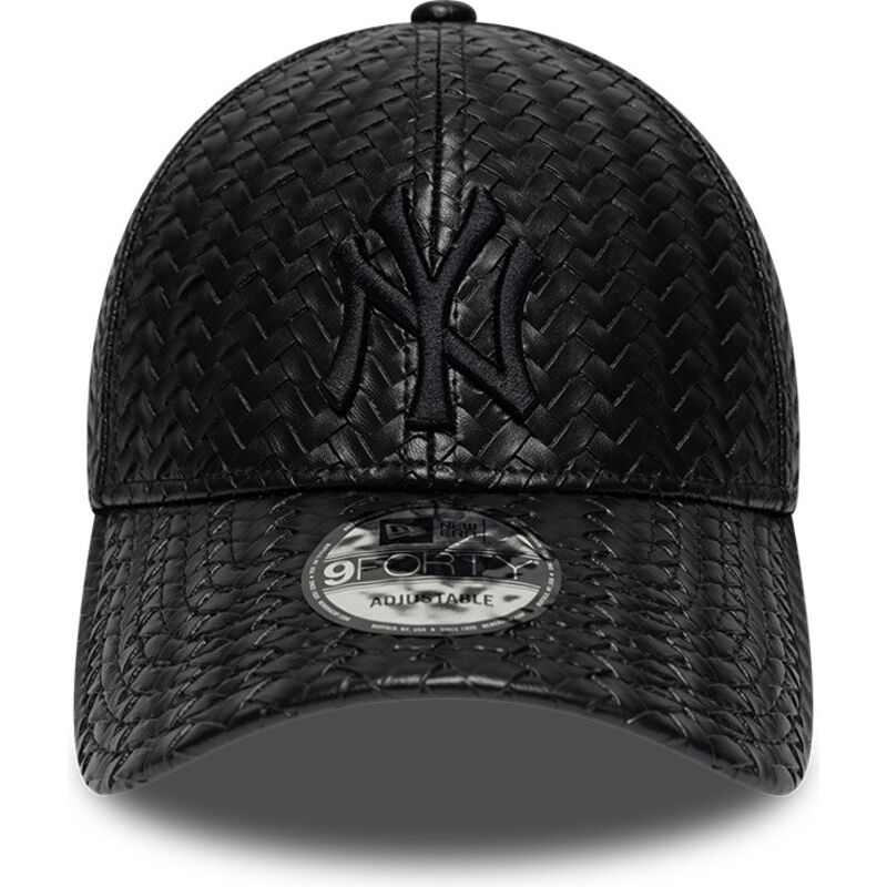 bone-curvo-preto-snapback-com-logo-preto-9forty-pu-weave-da-new-york-yankees-mlb-da-new-era