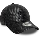 bone-curvo-preto-snapback-com-logo-preto-9forty-pu-weave-da-new-york-yankees-mlb-da-new-era