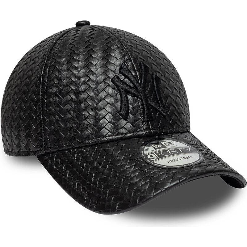 bone-curvo-preto-snapback-com-logo-preto-9forty-pu-weave-da-new-york-yankees-mlb-da-new-era