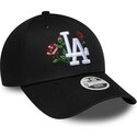 bone-curvo-preto-snapback-para-mulheres-9forty-rose-sequin-da-los-angeles-dodgers-mlb-da-new-era
