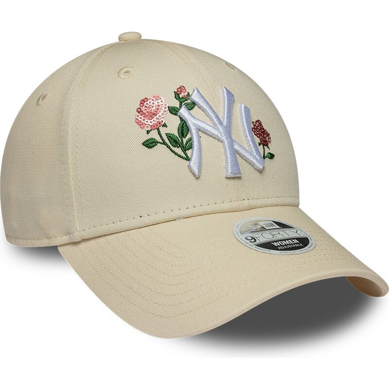 bone-curvo-bege-snapback-para-mulheres-9forty-rose-sequin-da-new-york-yankees-mlb-da-new-era bone-curvo-bege-snapback-para-mulheres-9forty-rose-sequin-da-new-york-yankees-mlb-da-new-era