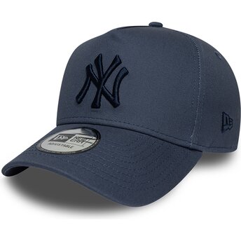 Boné curvo azul snapback com logo azul marinho E Frame League Essential da New York Yankees MLB da New Era