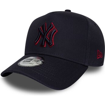 Boné curvo azul marinho snapback com logo vermelho E Frame Team Outline da New York Yankees MLB da New Era