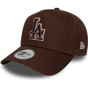 bone-curvo-castanho-snapback-com-logo-castanho-e-frame-team-outline-da-los-angeles-dodgers-mlb-da-new-era