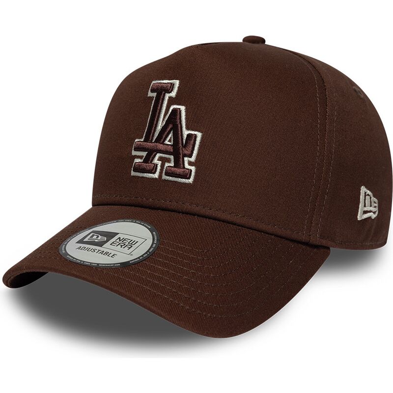 bone-curvo-castanho-snapback-com-logo-castanho-e-frame-team-outline-da-los-angeles-dodgers-mlb-da-new-era