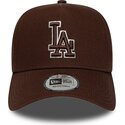bone-curvo-castanho-snapback-com-logo-castanho-e-frame-team-outline-da-los-angeles-dodgers-mlb-da-new-era