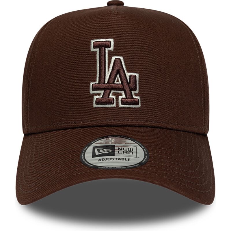 bone-curvo-castanho-snapback-com-logo-castanho-e-frame-team-outline-da-los-angeles-dodgers-mlb-da-new-era