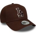 bone-curvo-castanho-snapback-com-logo-castanho-e-frame-team-outline-da-los-angeles-dodgers-mlb-da-new-era