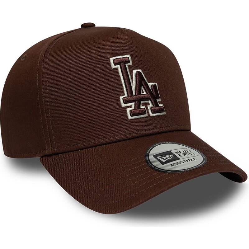 bone-curvo-castanho-snapback-com-logo-castanho-e-frame-team-outline-da-los-angeles-dodgers-mlb-da-new-era