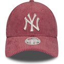 bone-curvo-rosa-ajustavel-para-mulheres-9forty-m-crown-chunky-cord-da-new-york-yankees-mlb-da-new-era