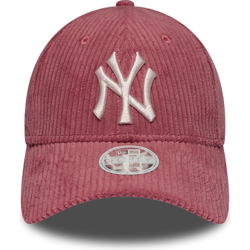 bone-curvo-rosa-ajustavel-para-mulheres-9forty-m-crown-chunky-cord-da-new-york-yankees-mlb-da-new-era