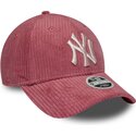 bone-curvo-rosa-ajustavel-para-mulheres-9forty-m-crown-chunky-cord-da-new-york-yankees-mlb-da-new-era
