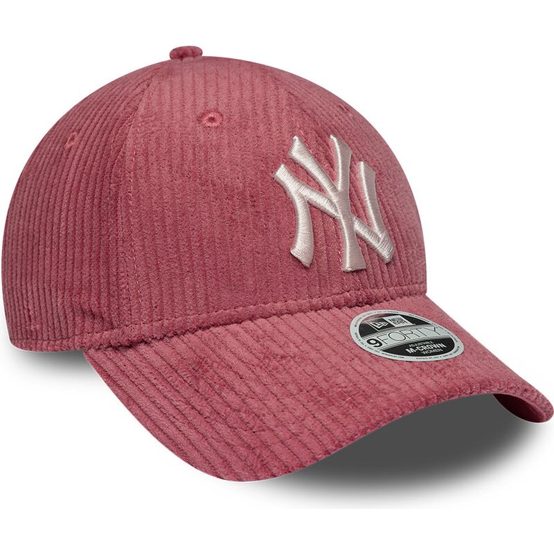 bone-curvo-rosa-ajustavel-para-mulheres-9forty-m-crown-chunky-cord-da-new-york-yankees-mlb-da-new-era