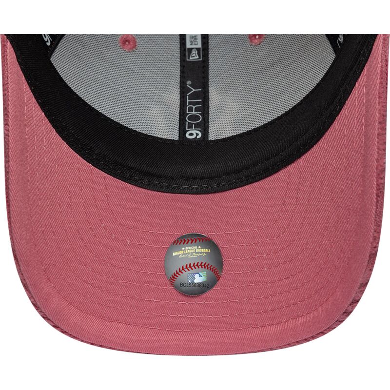 bone-curvo-rosa-ajustavel-para-mulheres-9forty-m-crown-chunky-cord-da-new-york-yankees-mlb-da-new-era