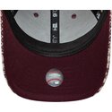 bone-curvo-grena-e-bege-ajustavel-para-mulheres-com-logo-grena-9forty-m-crown-houndstooth-da-new-york-yankees-mlb-da-new-era