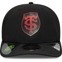 bone-curvo-preto-snapback-com-logo-vermelho-9seventy-stretch-snap-gradient-da-stade-toulousain-top-14-da-new-era