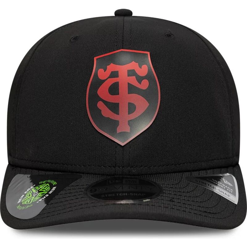 bone-curvo-preto-snapback-com-logo-vermelho-9seventy-stretch-snap-gradient-da-stade-toulousain-top-14-da-new-era