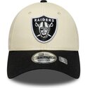 bone-curvo-bege-e-preto-ajustavel-9forty-colour-block-da-las-vegas-raiders-nfl-da-new-era