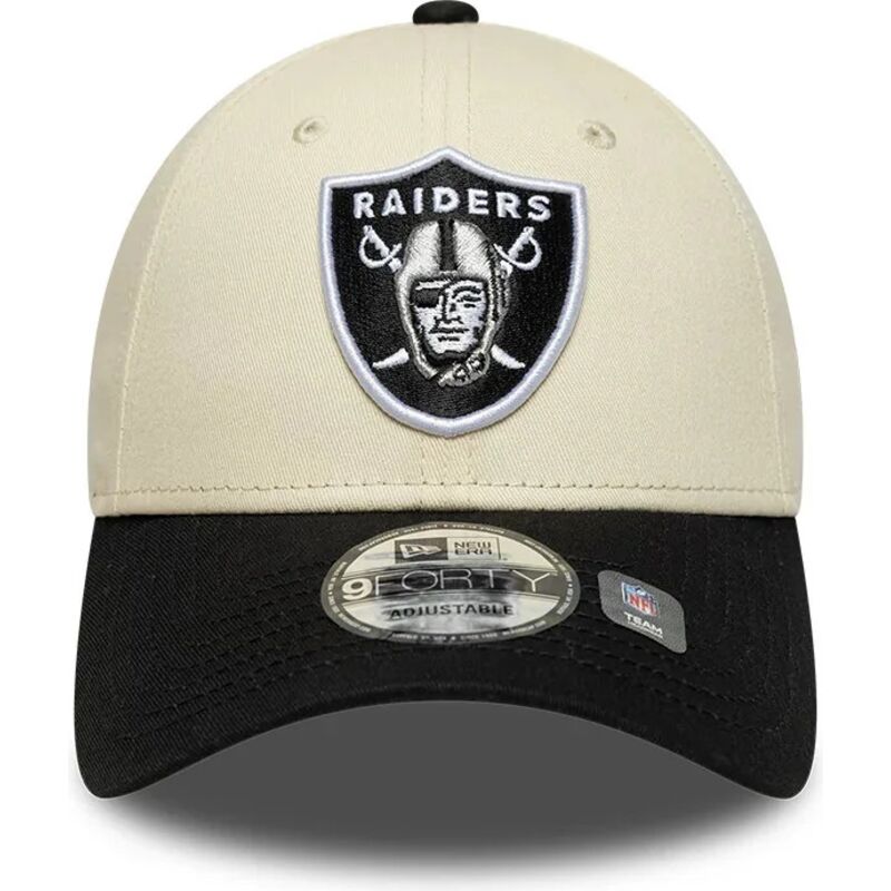 bone-curvo-bege-e-preto-ajustavel-9forty-colour-block-da-las-vegas-raiders-nfl-da-new-era