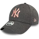 bone-curvo-cinza-ajustavel-com-logo-rosa-9forty-tech-camisola-da-new-york-yankees-mlb-da-new-era