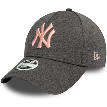 Boné curvo cinza ajustável com logo rosa 9FORTY Tech Camisola da New York Yankees MLB da New Era