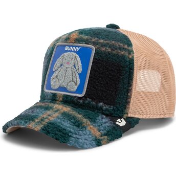Boné trucker verde e bege coelho da pelúcia Bunny Double Stuffed The Farm da Goorin Bros.