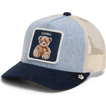 Boné trucker azul marinho para criança urso da pelúcia Denim Cuddly Original Recipe Denim The Farm da Goorin Bros.