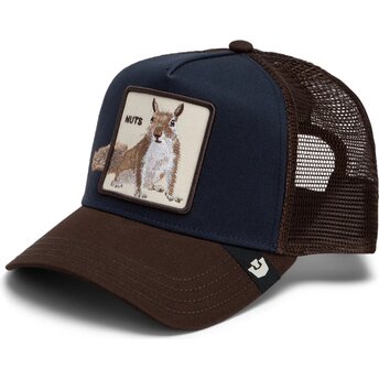 Boné trucker castanho e azul marinho esquilo Over the Line Squirrel Out Of Bounds Nuts The Farm da Goorin Bros.