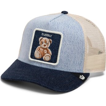 Boné trucker azul urso da pelúcia Cuddly Denim After Dark The Farm da Goorin Bros.