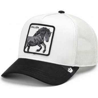 Boné trucker branco e preto cavalo Digital Stallion Split Decision The Farm da Goorin Bros.
