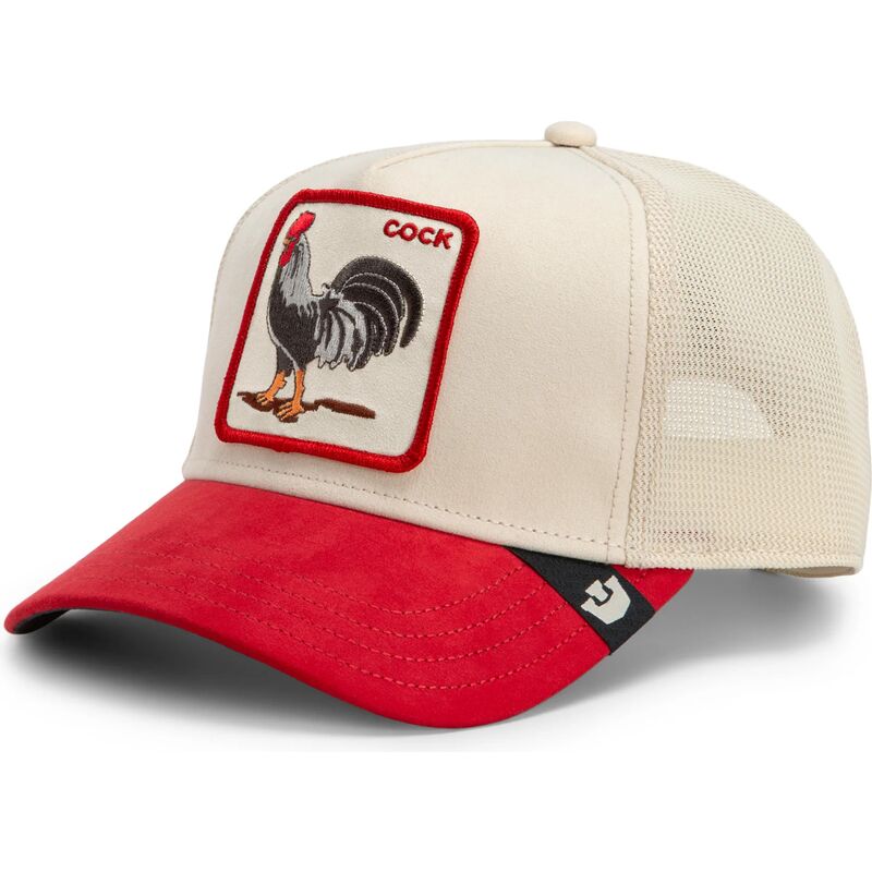 bone-trucker-vermelho-e-bege-galo-the-suede-rooster-microsuede-cock-the-farm-da-goorin-bros