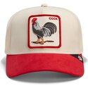 bone-trucker-vermelho-e-bege-galo-the-suede-rooster-microsuede-cock-the-farm-da-goorin-bros