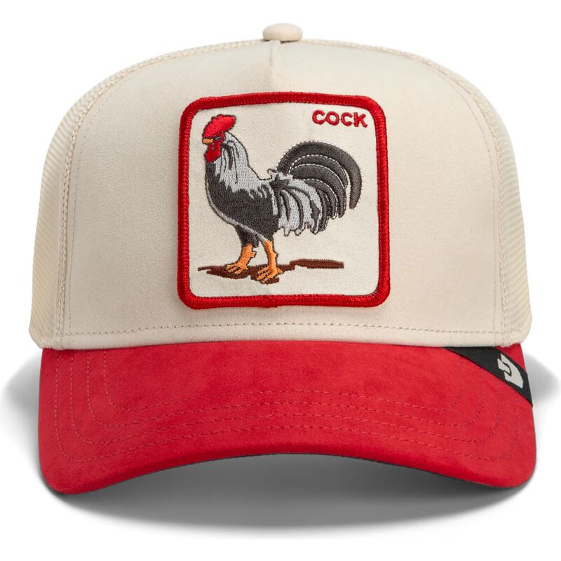 bone-trucker-vermelho-e-bege-galo-the-suede-rooster-microsuede-cock-the-farm-da-goorin-bros