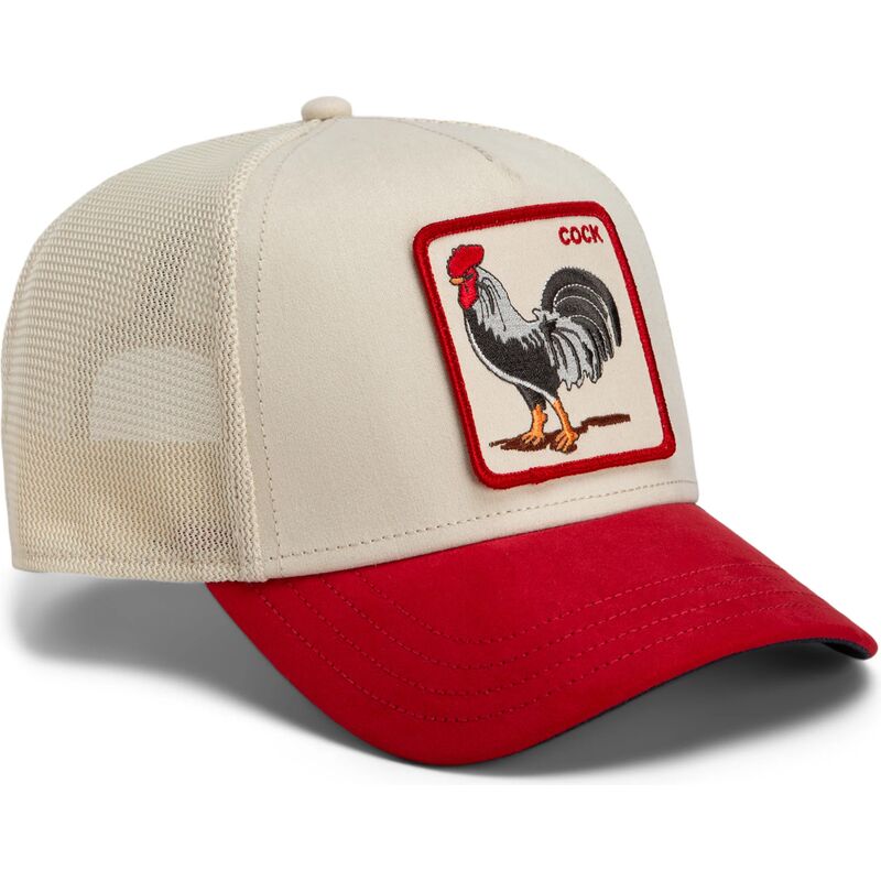 bone-trucker-vermelho-e-bege-galo-the-suede-rooster-microsuede-cock-the-farm-da-goorin-bros