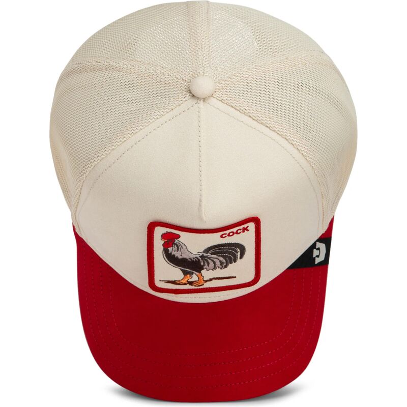 bone-trucker-vermelho-e-bege-galo-the-suede-rooster-microsuede-cock-the-farm-da-goorin-bros