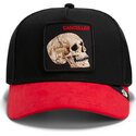 bone-trucker-preto-e-vermelho-caveira-cancelled-skull-trucker-microsuede-the-farm-da-goorin-bros