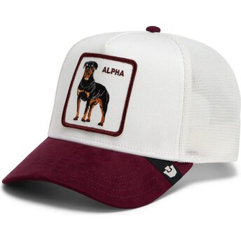 Boné trucker branco e grená rottweiler Suede Alpha Microsuede The Farm da Goorin Bros.