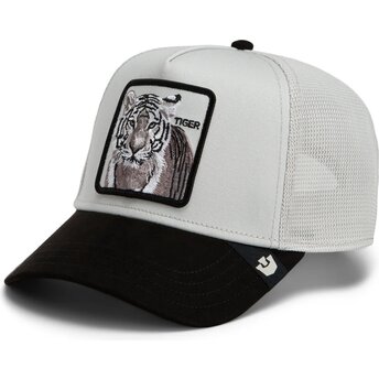 Boné trucker cinza e preto tigre Suede Tiger Microsuede The Farm da Goorin Bros.