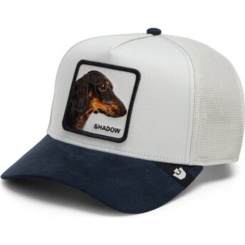 Boné trucker cinza e azul marinho cão Suede Shadow Microsuede The Farm da Goorin Bros.