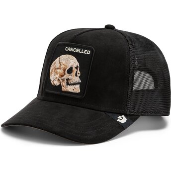 Boné trucker preto caveira Suede Cancelled Skull Microsuede The Farm da Goorin Bros.