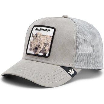 Boné trucker cinza rhinocéros Suede Rhino Microsuede Bulletproof The Farm da Goorin Bros.
