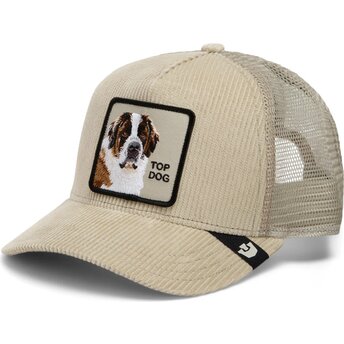 Boné trucker bege cão Corduroy Top Dog Ridgeline The Farm da Goorin Bros.