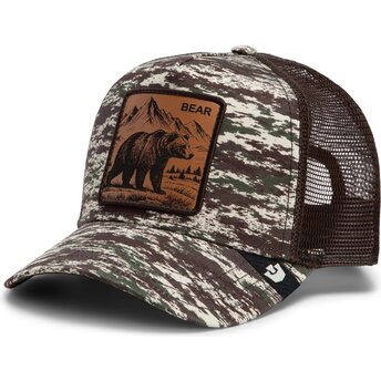 Boné trucker camuflagem e castanho urso Engraved Bear Camo Glitch The Farm da Goorin Bros.